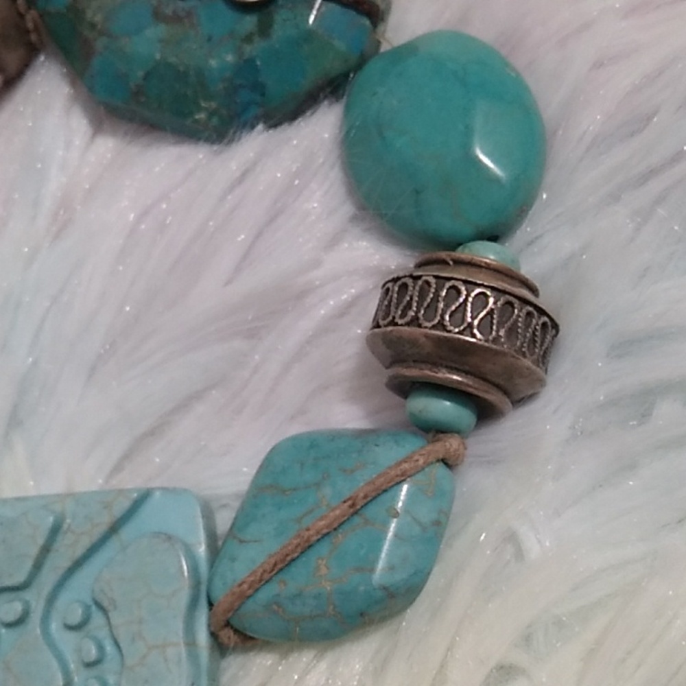 SALE! Silpada Retired Turquoise & Sterling Silver Stretch Bracelet B2162 - Picture 6 of 9